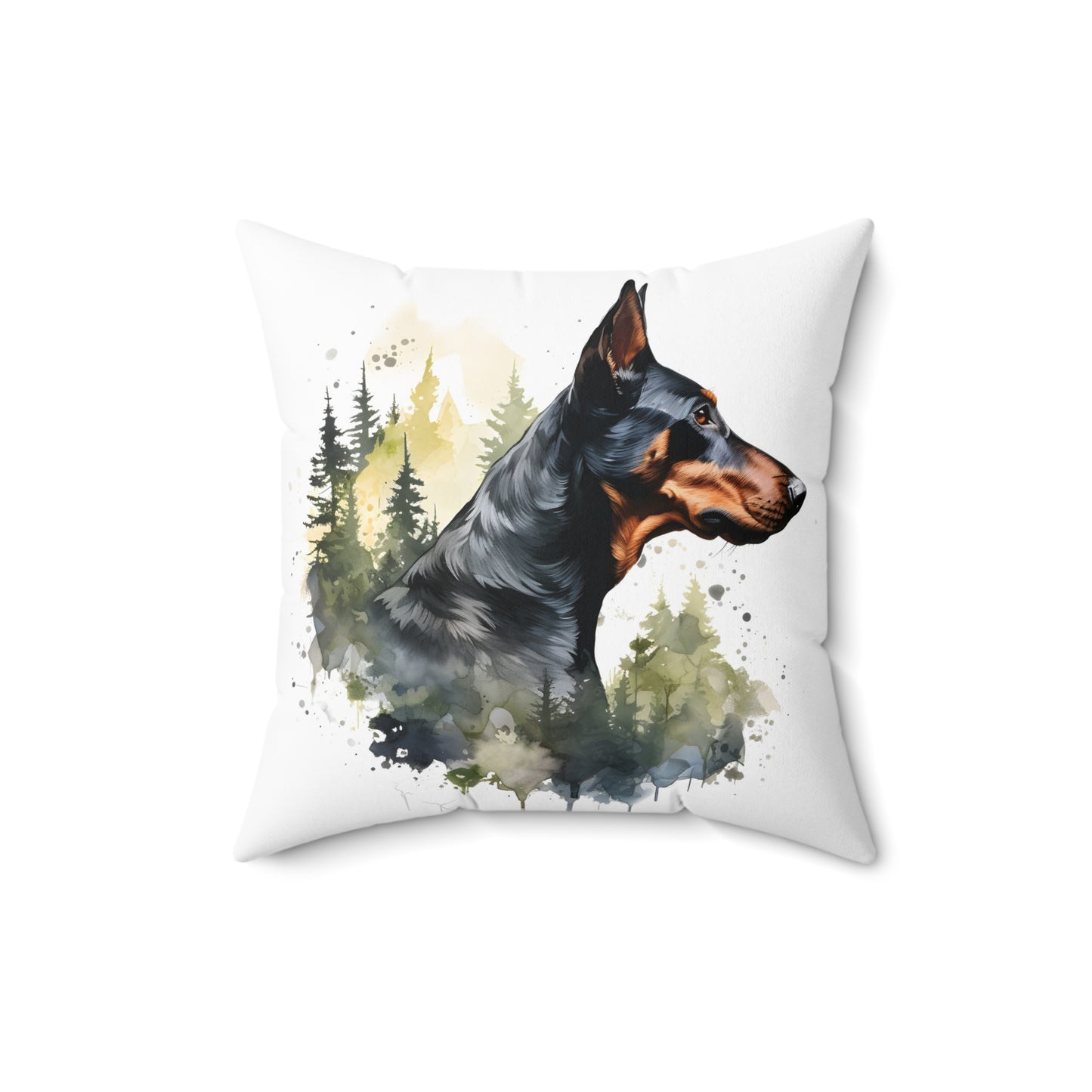 Watercolor Dobermann Accent Pillow