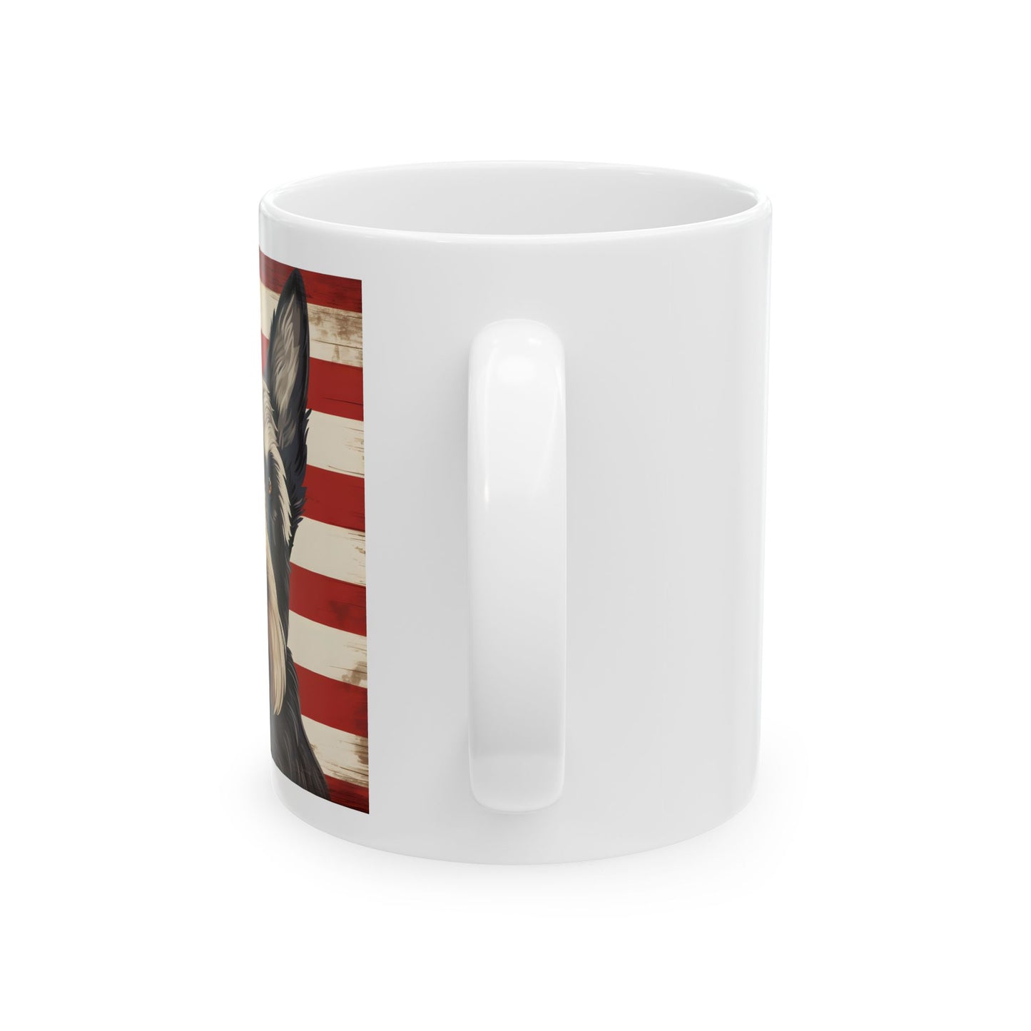 Patriotic Scottish Terrier Ceramic Mug, (11oz)