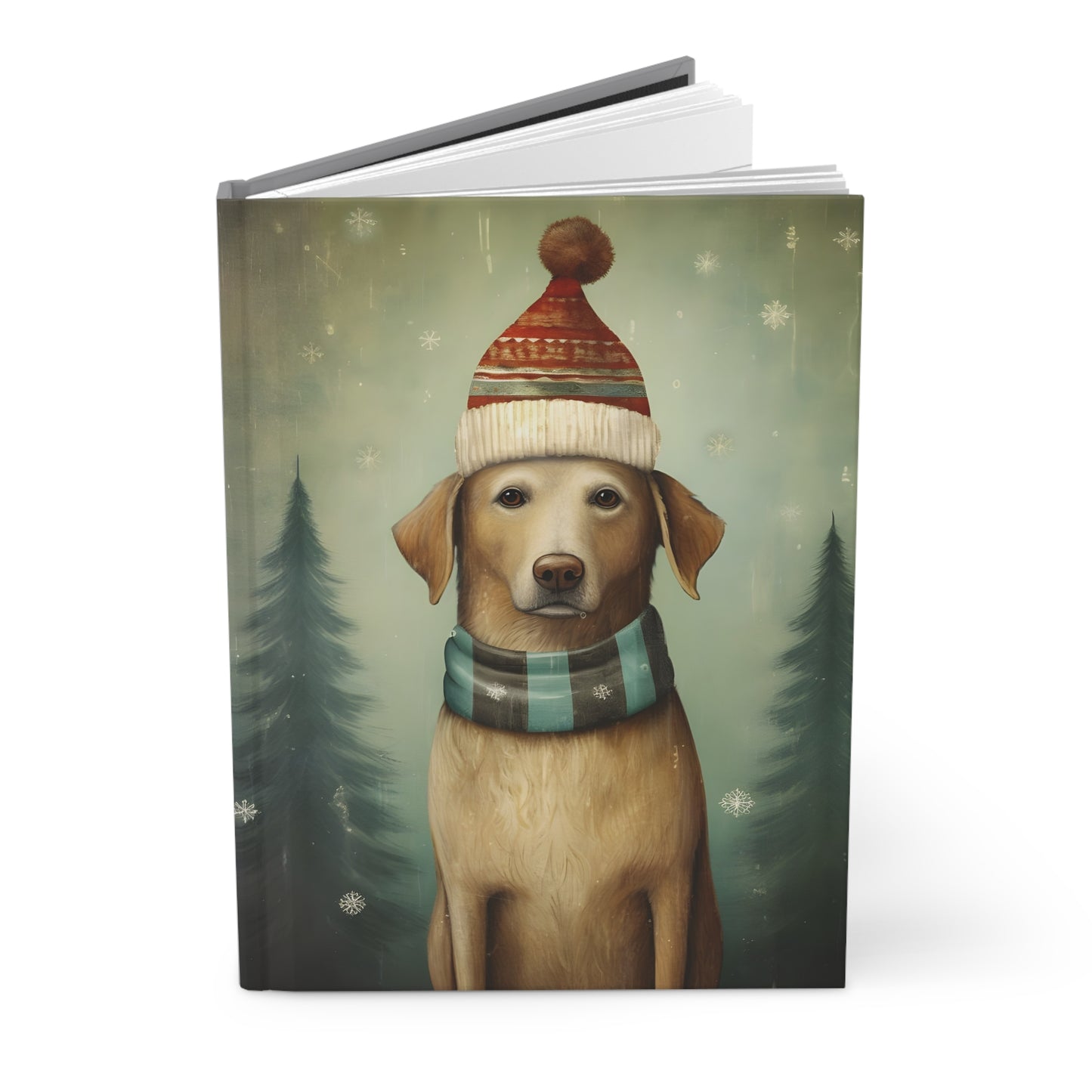 Quirky Christmas Labrador Retriever - Hardcover Journal Notebook