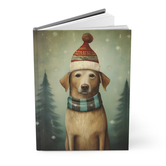 Quirky Christmas Labrador Retriever - Hardcover Journal Notebook