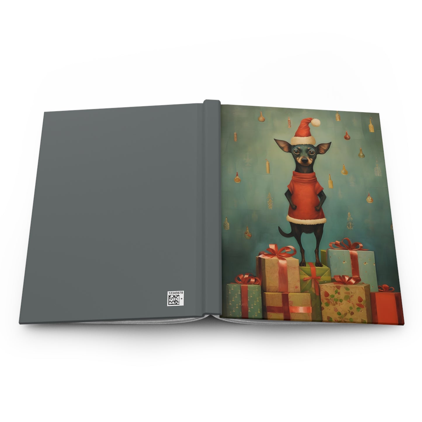 Quirky Christmas Dog - Hardcover Journal Notebook