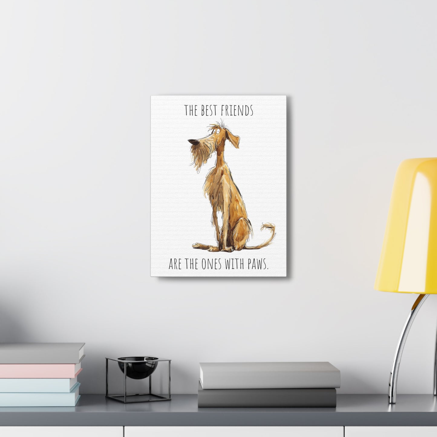 Canvas Gallery Wrap - Shaggy Dog Collection - The Best Friends Are The Ones With Paws