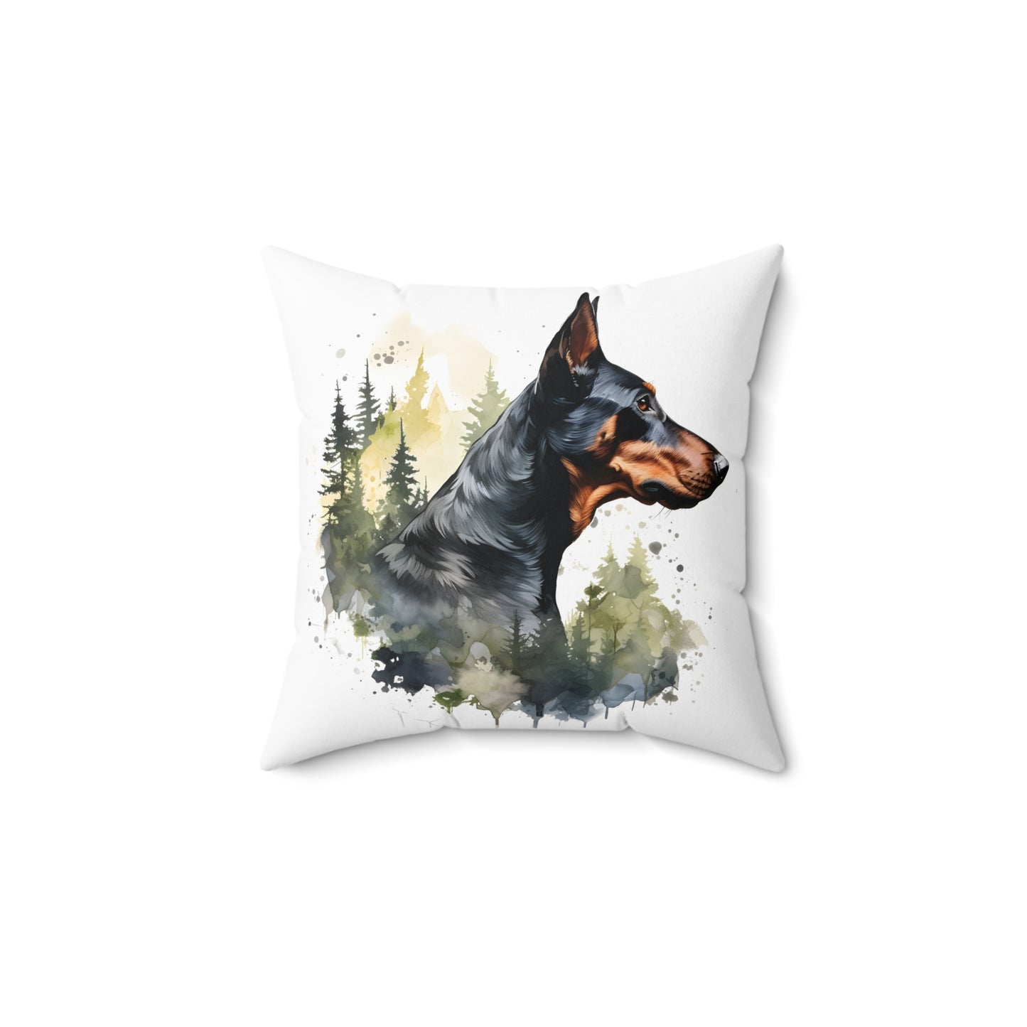 Watercolor Dobermann Accent Pillow