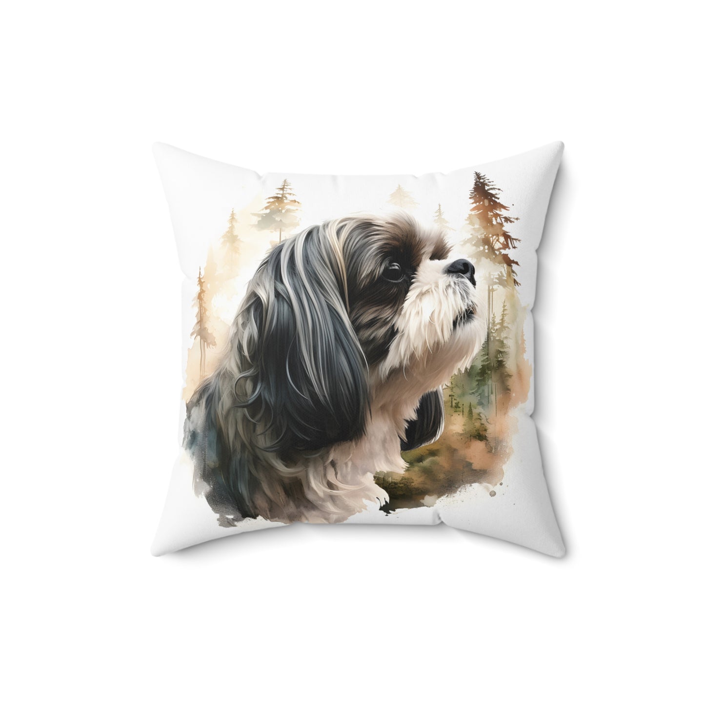 Watercolor Shih Tzu Accent Pillow