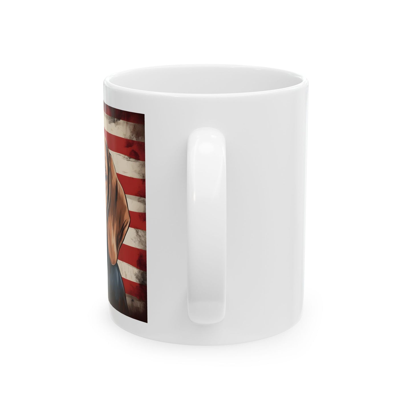 Patriotic Beagle Ceramic Mug, (11oz)