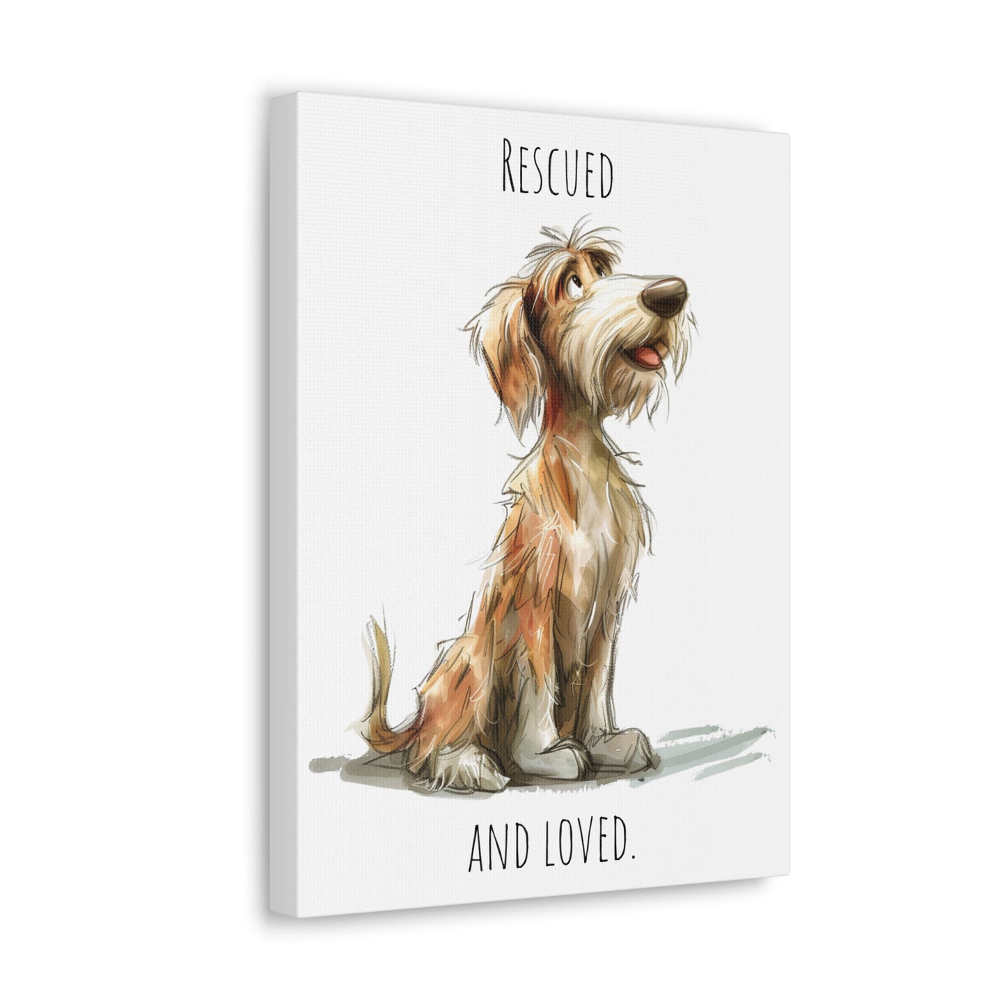 Canvas Gallery Wrap - Shaggy Dog Collection - Rescued And Loved