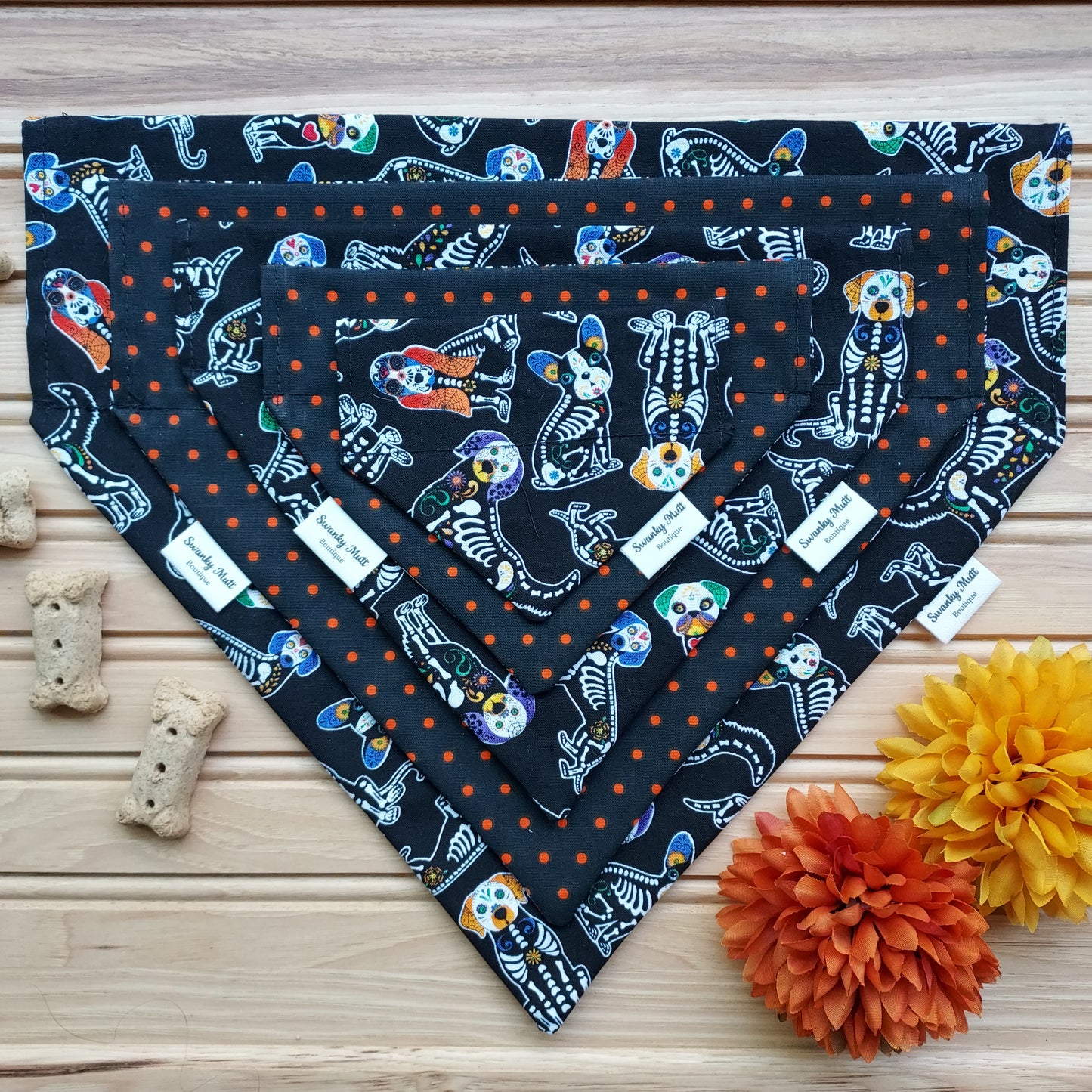 Dog Bandana - Reversible Slide- Over The Collar - Halloween