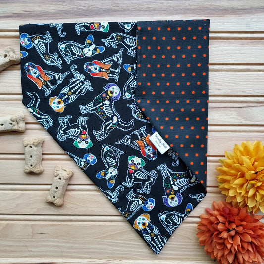 Dog Bandana - Reversible Slide- Over The Collar - Halloween