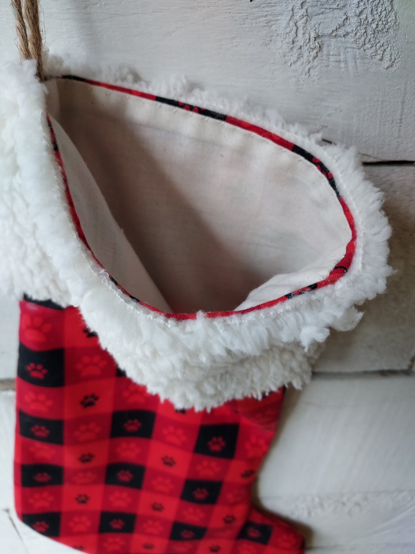 Christmas Stocking with Fleece Cuff - Handmade and Fully Lined