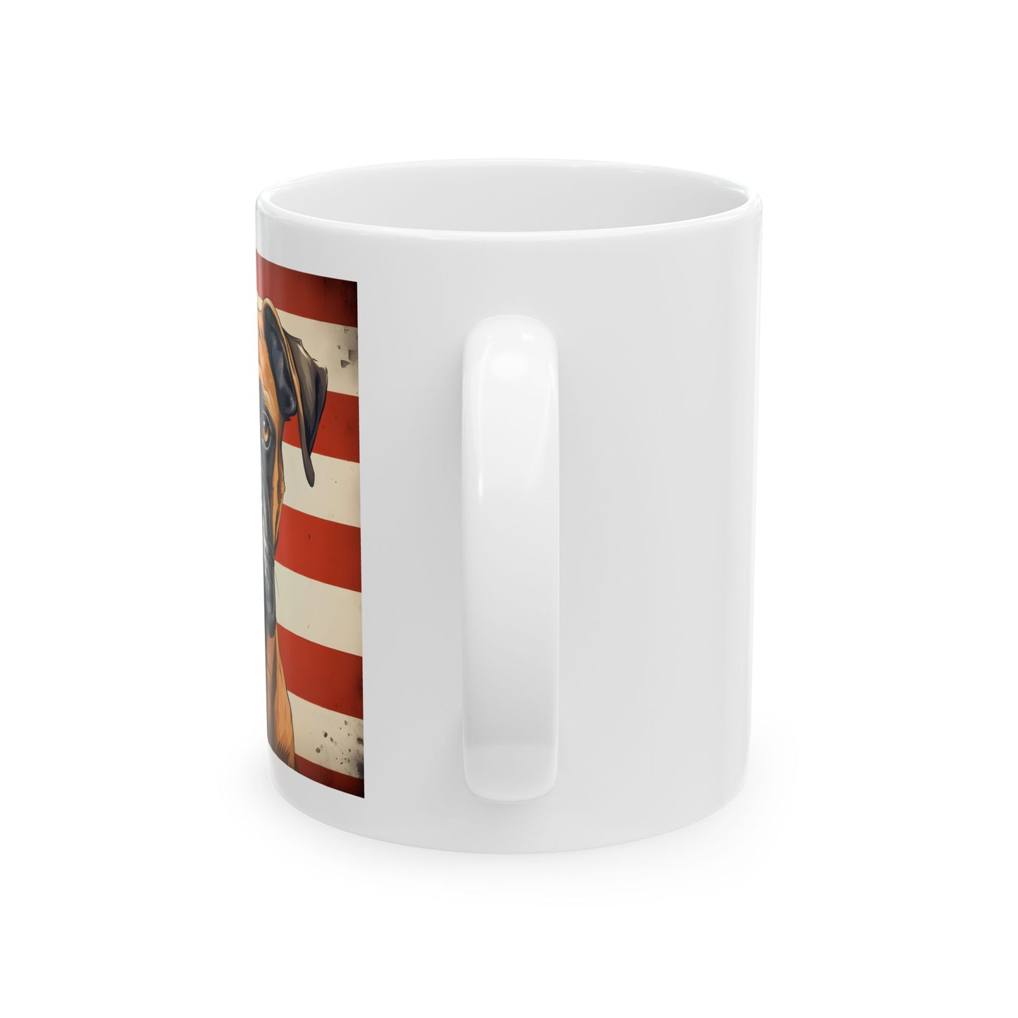 Patriotic Boxer Ceramic Mug, (11oz)