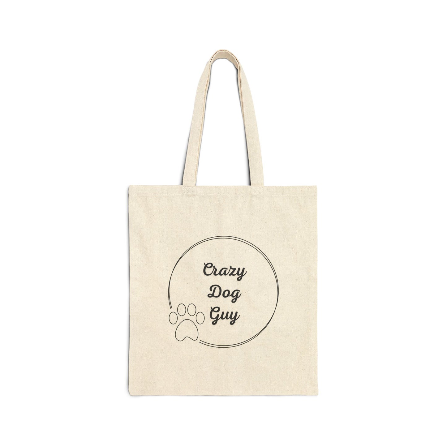 'Crazy Dog Guy' Cotton Canvas Tote Bag