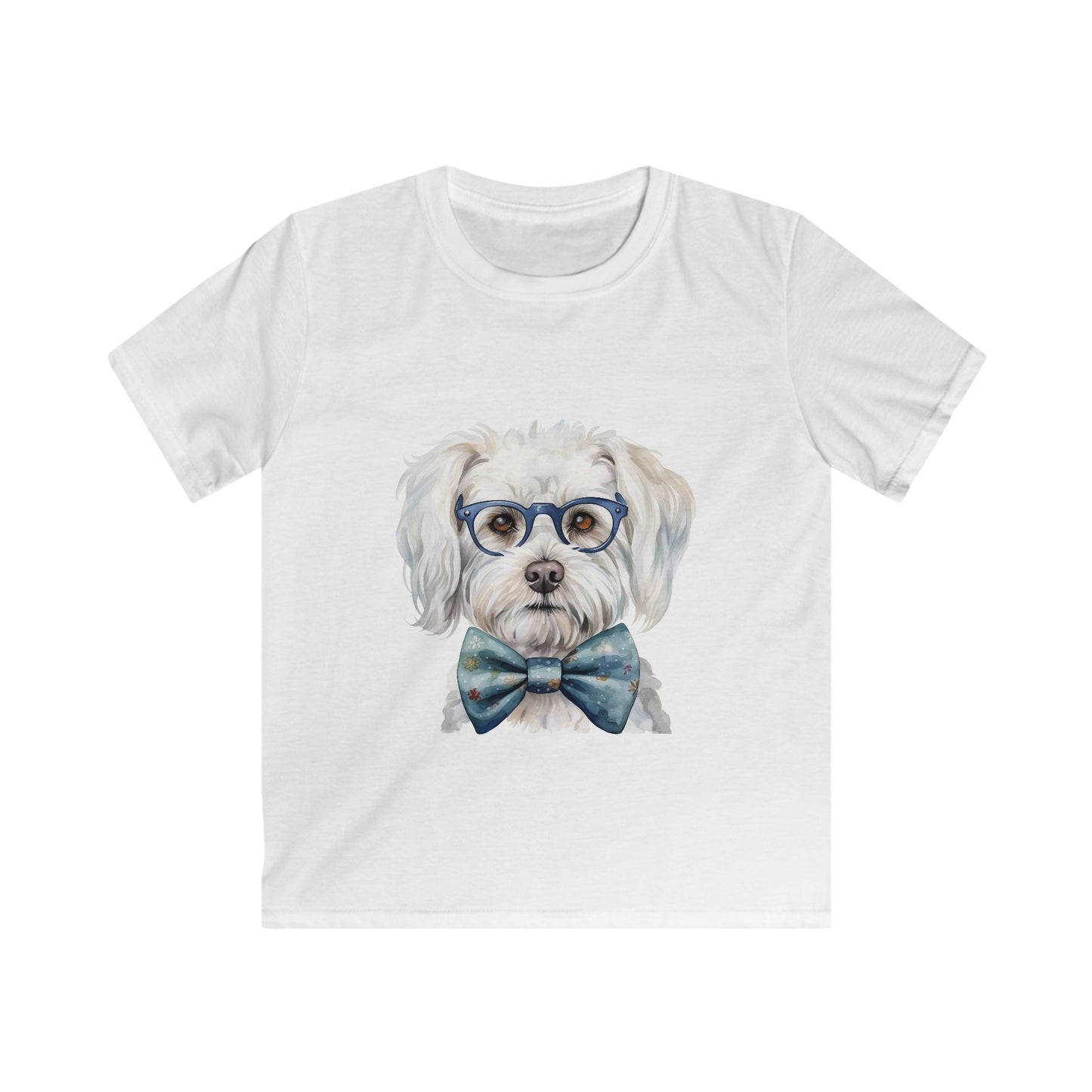 Kids Softstyle T- Shirt - Dog in a Bow Tie