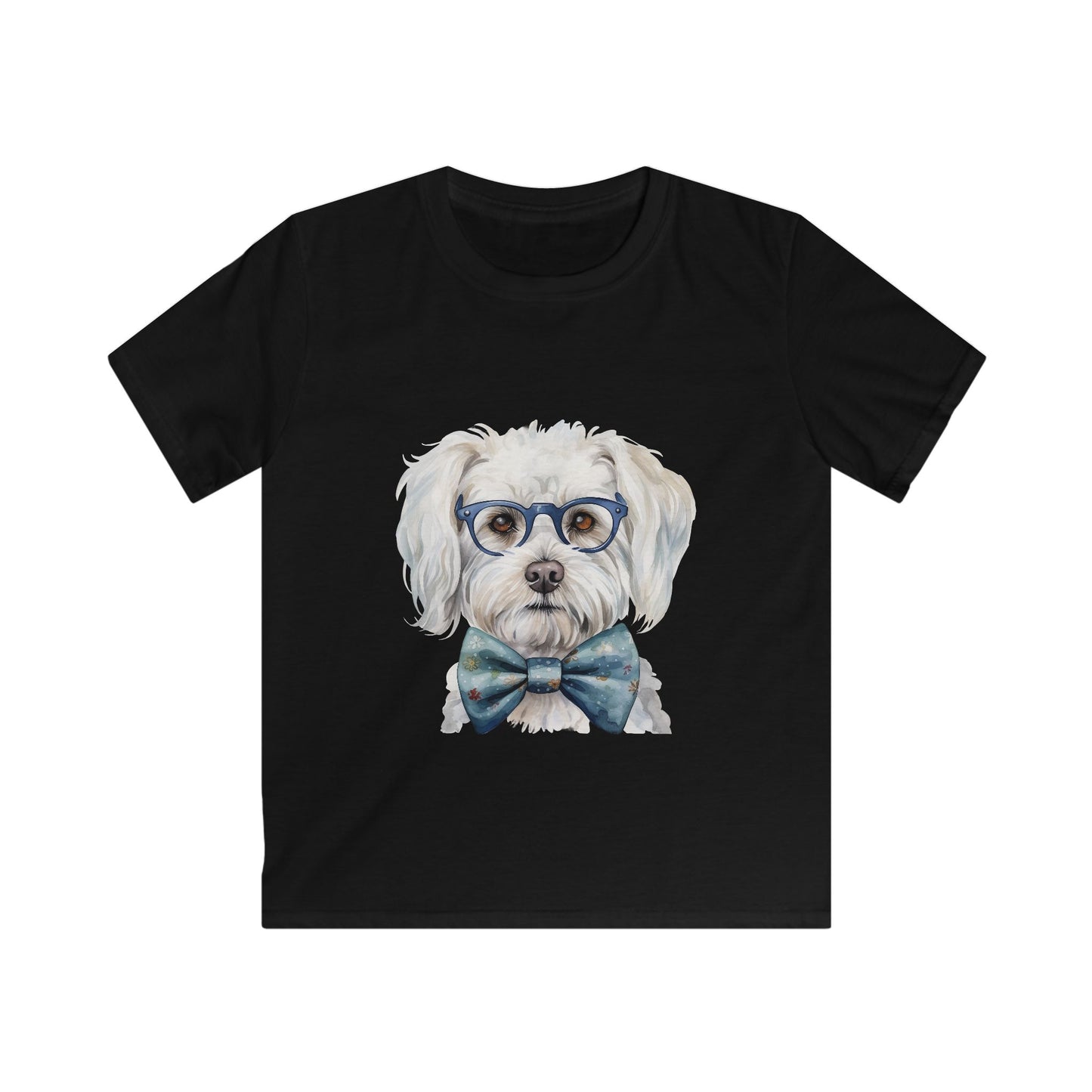 Kids Softstyle T- Shirt - Dog in a Bow Tie