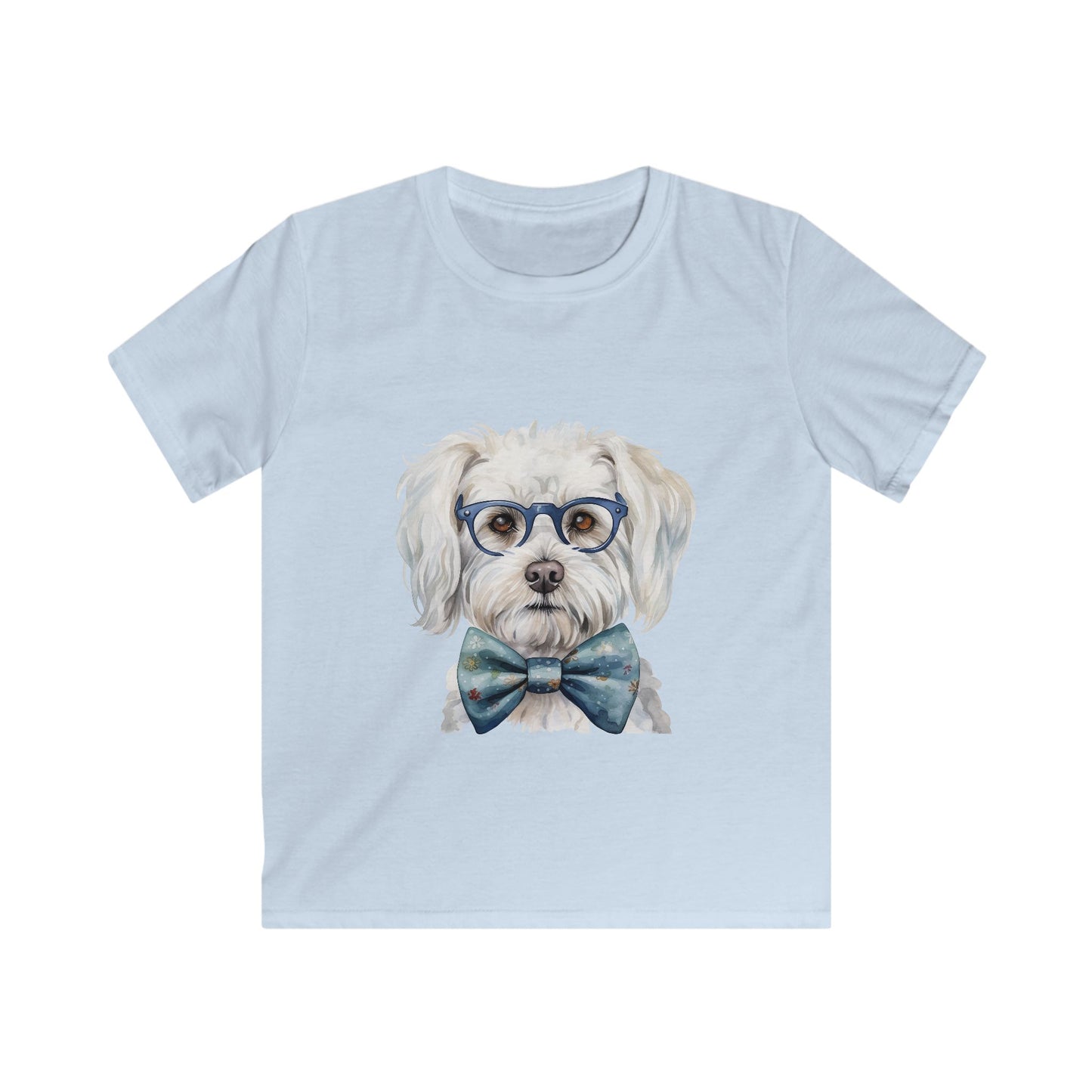 Kids Softstyle T- Shirt - Dog in a Bow Tie