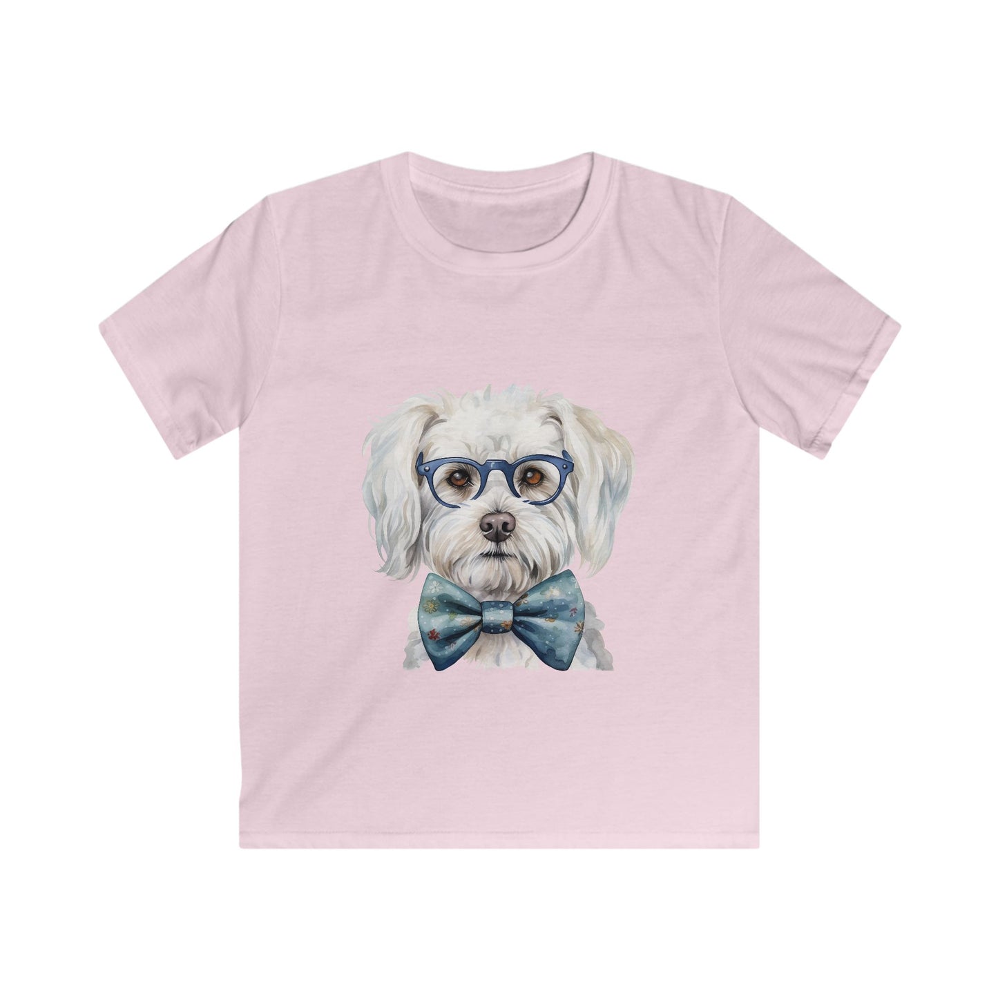 Kids Softstyle T- Shirt - Dog in a Bow Tie