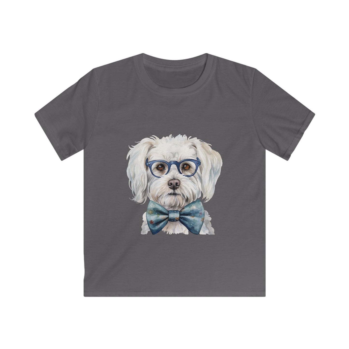 Kids Softstyle T- Shirt - Dog in a Bow Tie