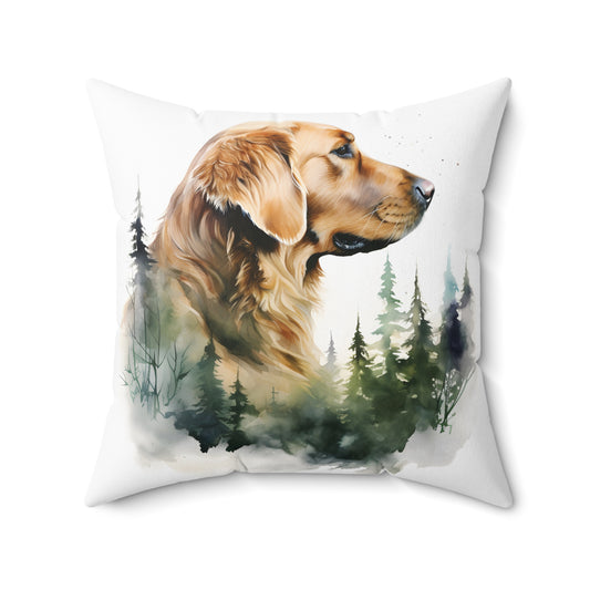 Watercolor Golden Retriever Accent Pillow