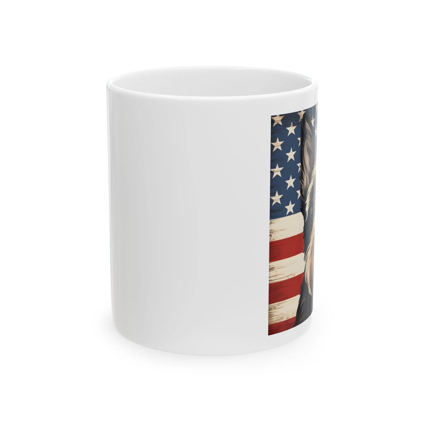 Patriotic Scottish Terrier Ceramic Mug, (11oz)