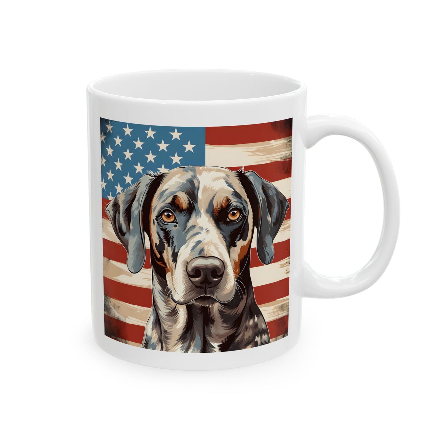 Catahoula Leopard Dog Ceramic Mug, (11oz)