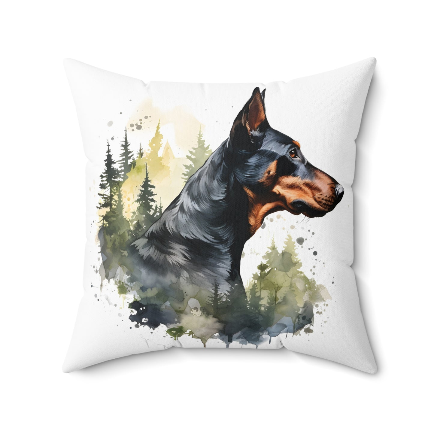 Watercolor Dobermann Accent Pillow