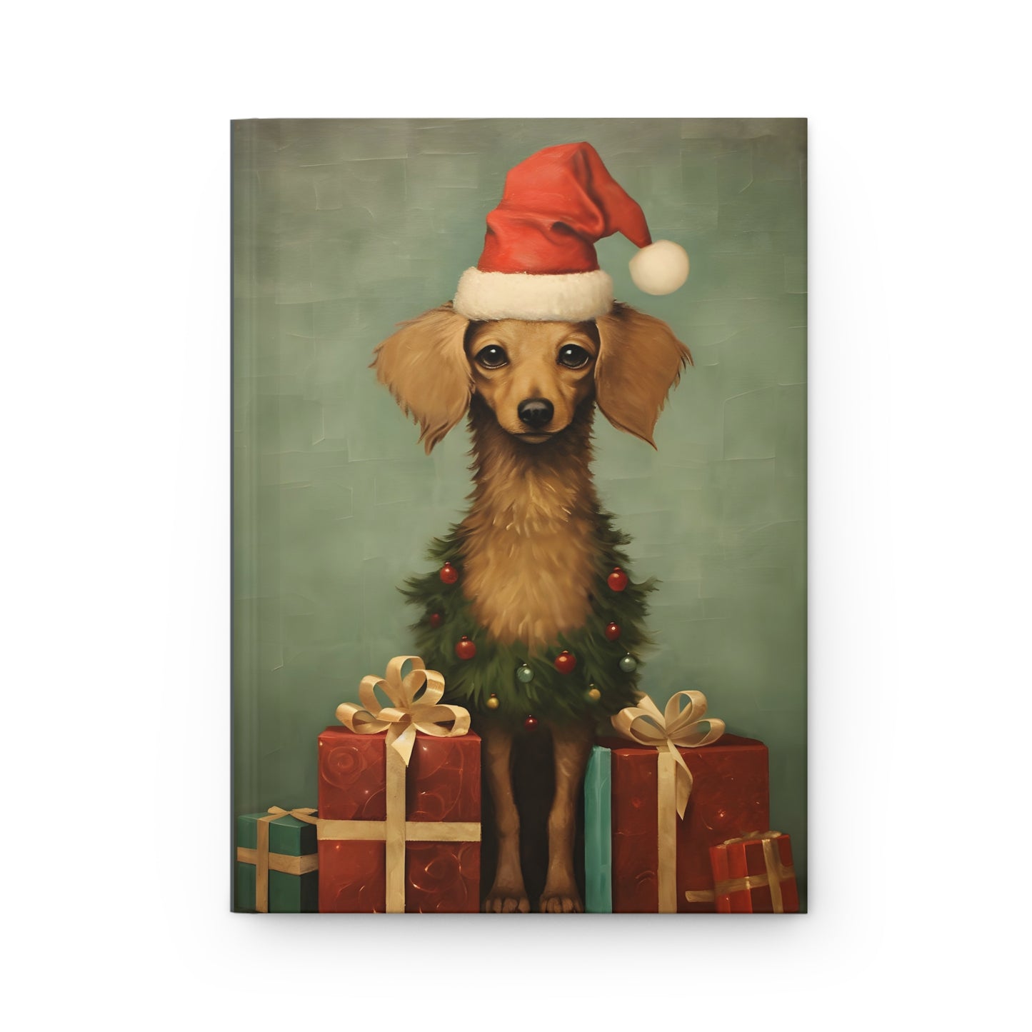 Quirky Christmas Dog - Hardcover Journal Notebook