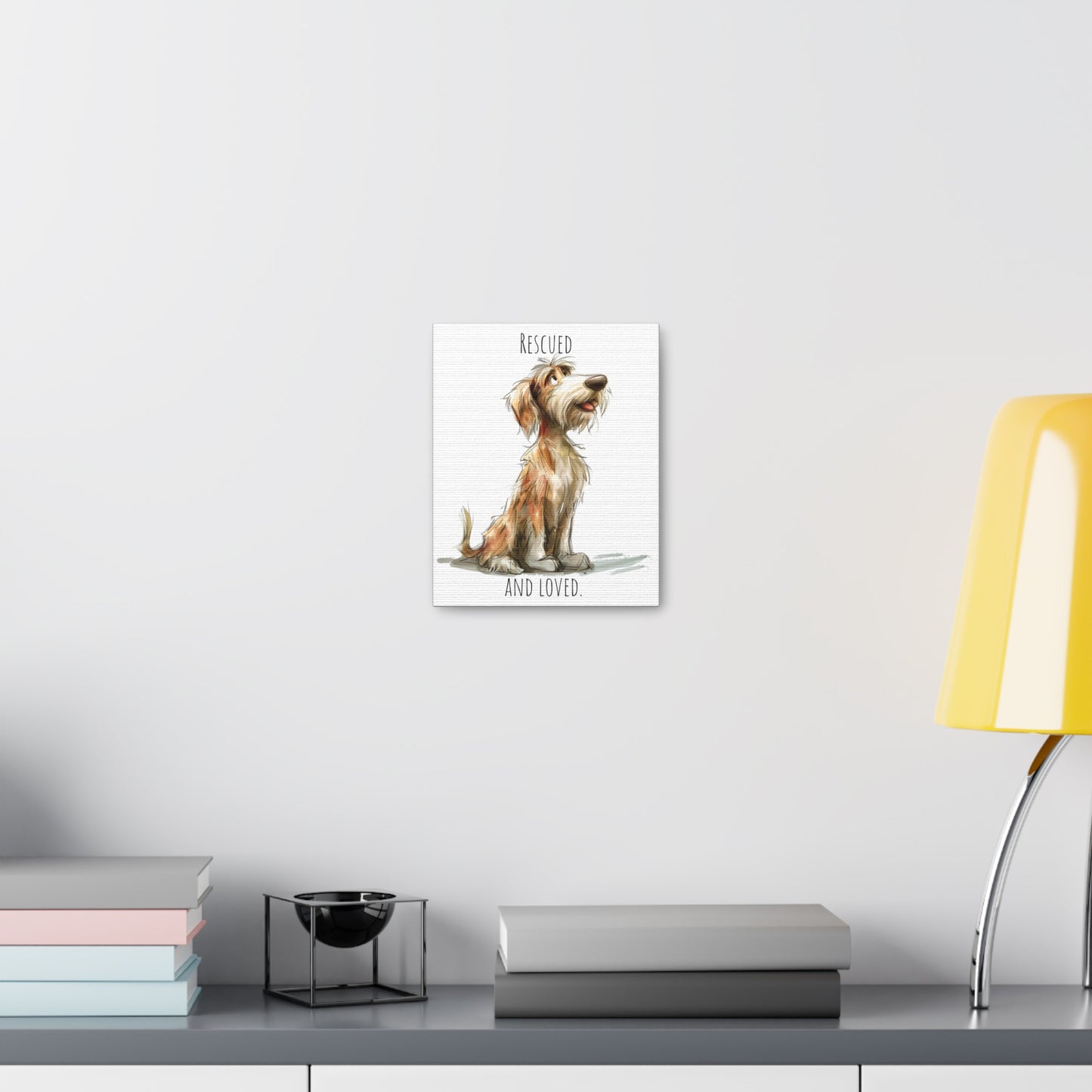 Canvas Gallery Wrap - Shaggy Dog Collection - Rescued And Loved