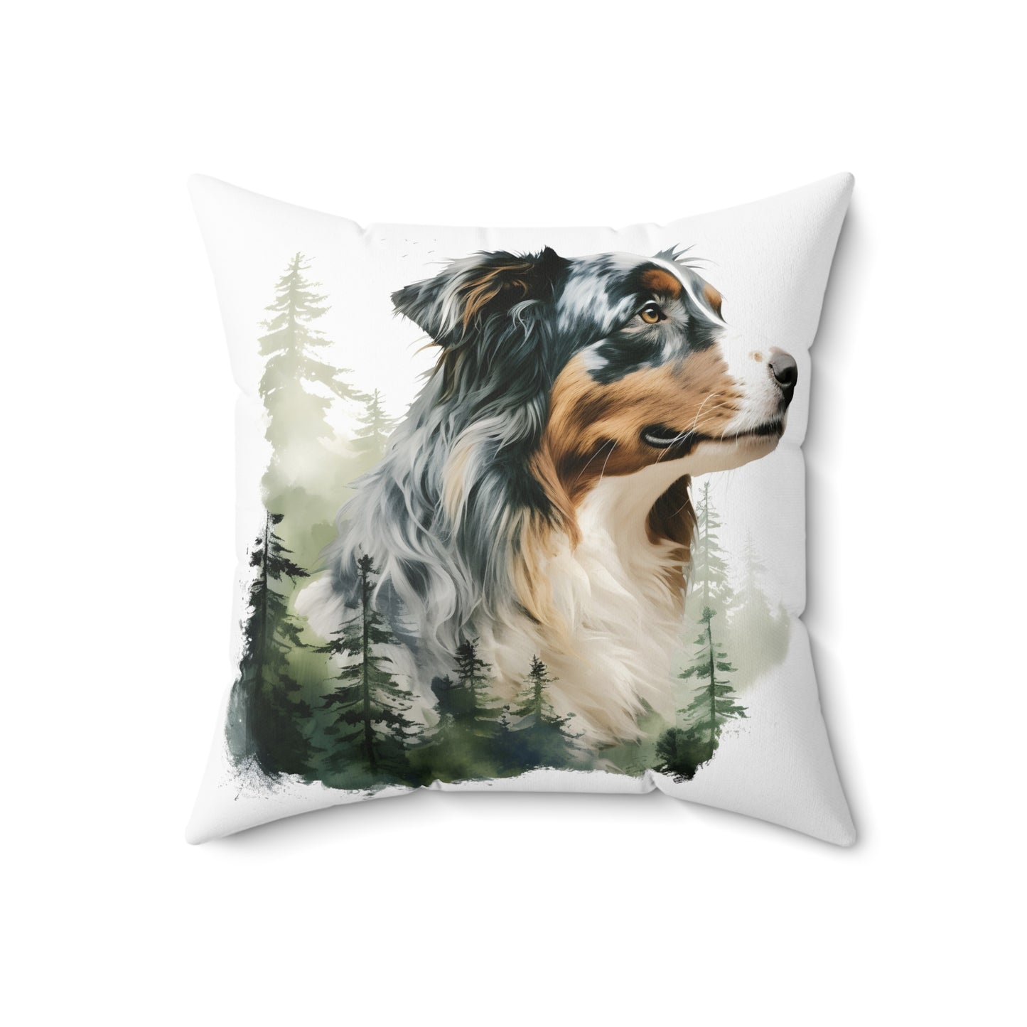 Watercolor Australian Shepherd Pillow