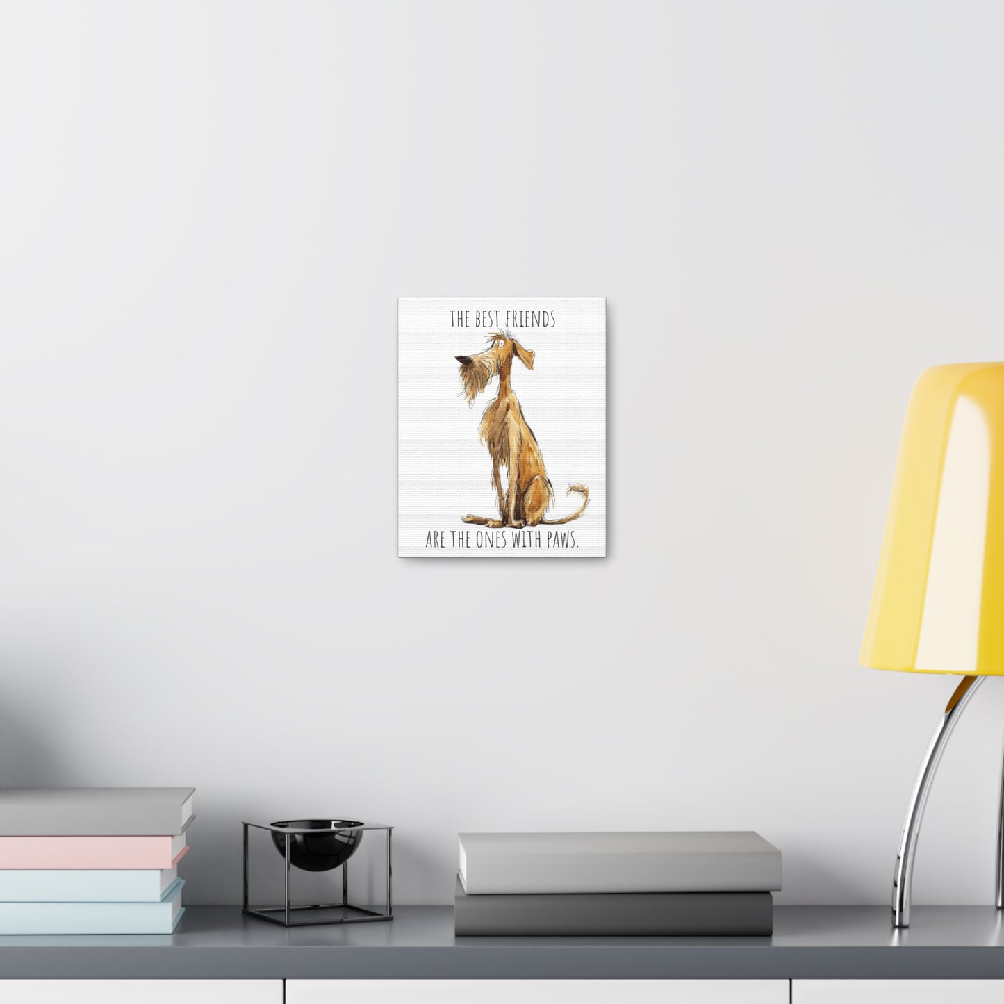 Canvas Gallery Wrap - Shaggy Dog Collection - The Best Friends Are The Ones With Paws