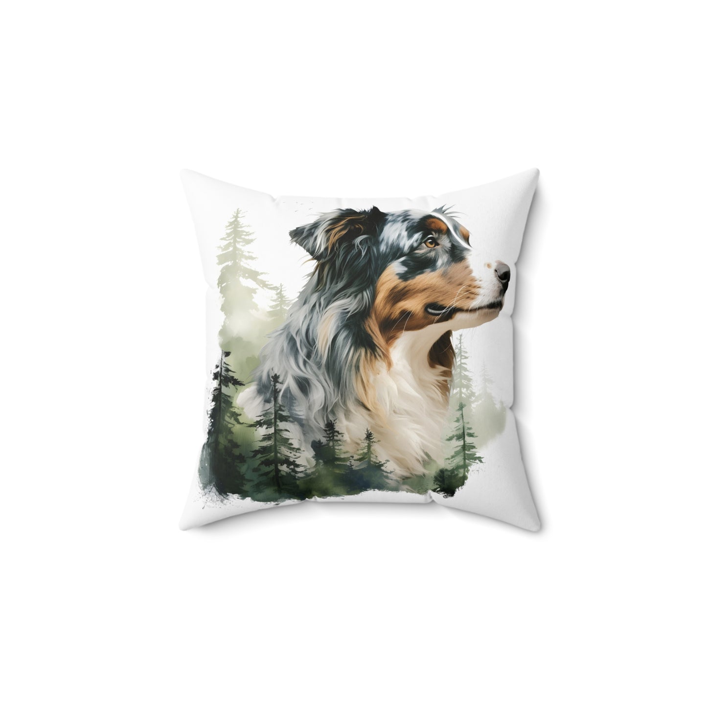 Watercolor Australian Shepherd Pillow