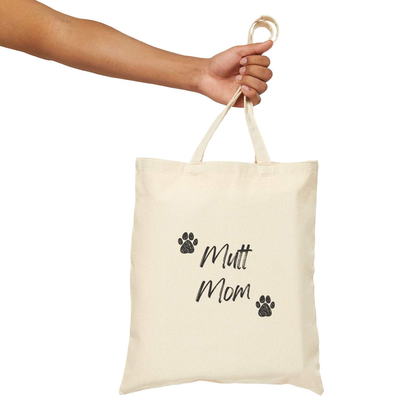 'Mutt Mom' Cotton Canvas Tote Bag