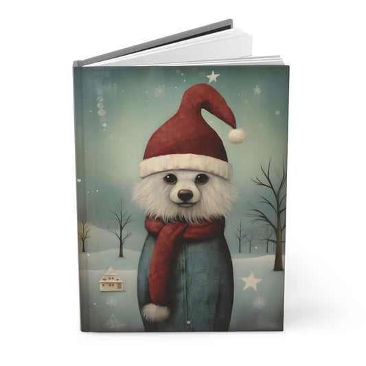 Quirky Christmas Dog - Hardcover Journal Notebook