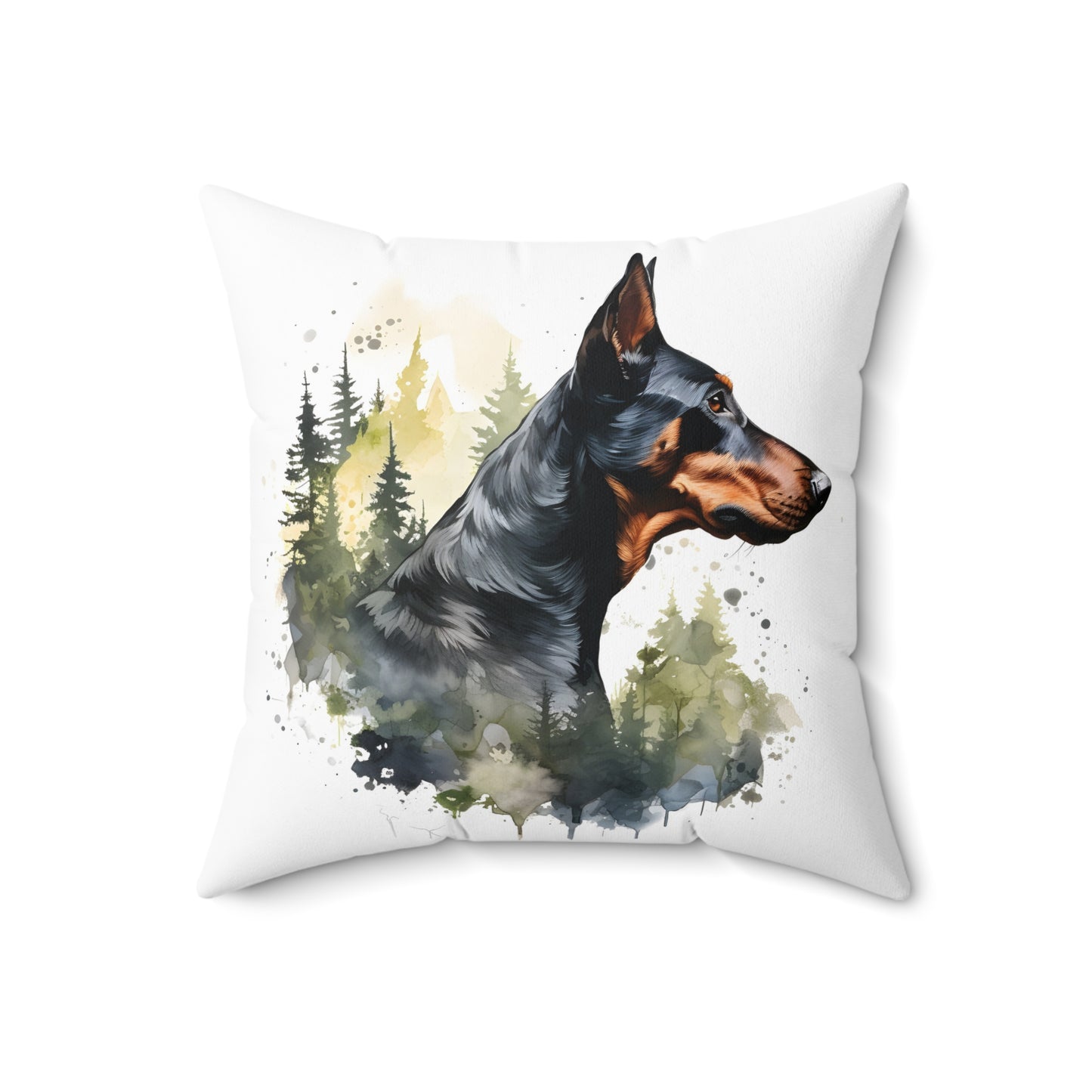 Watercolor Dobermann Accent Pillow