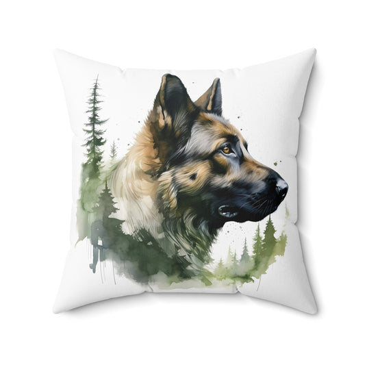 Watercolor German Shepherd Accent Pillow