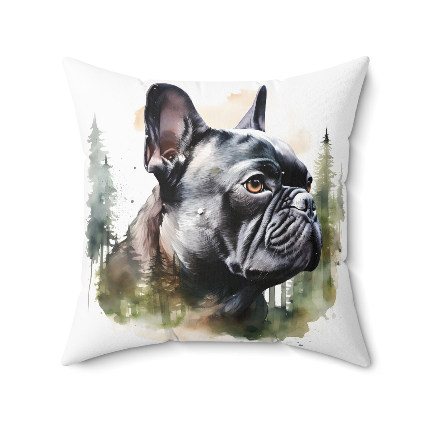 Watercolor French Bulldog Accent Pillow