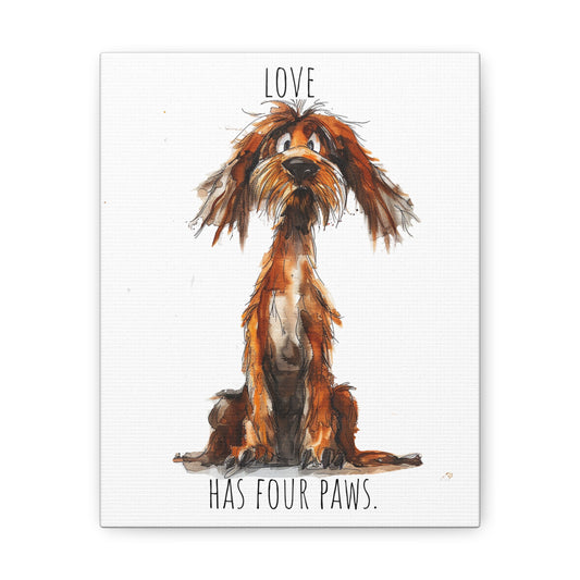 Canvas Gallery Wrap - Shaggy Dog Collection - Love Has Four Paws