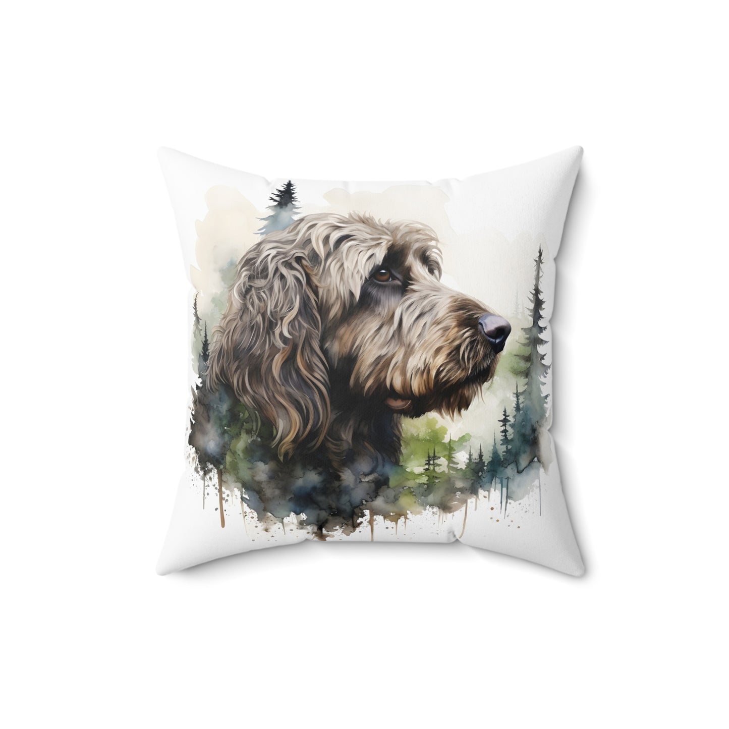 Watercolor Labradoodle Accent Pillow