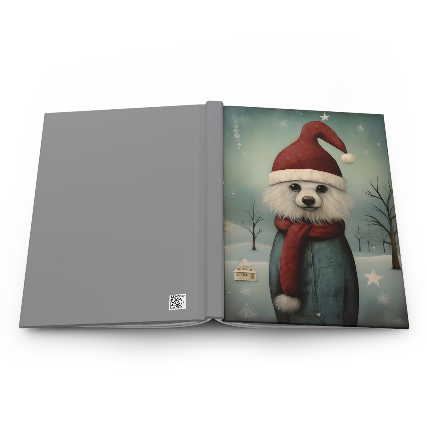 Quirky Christmas Dog - Hardcover Journal Notebook