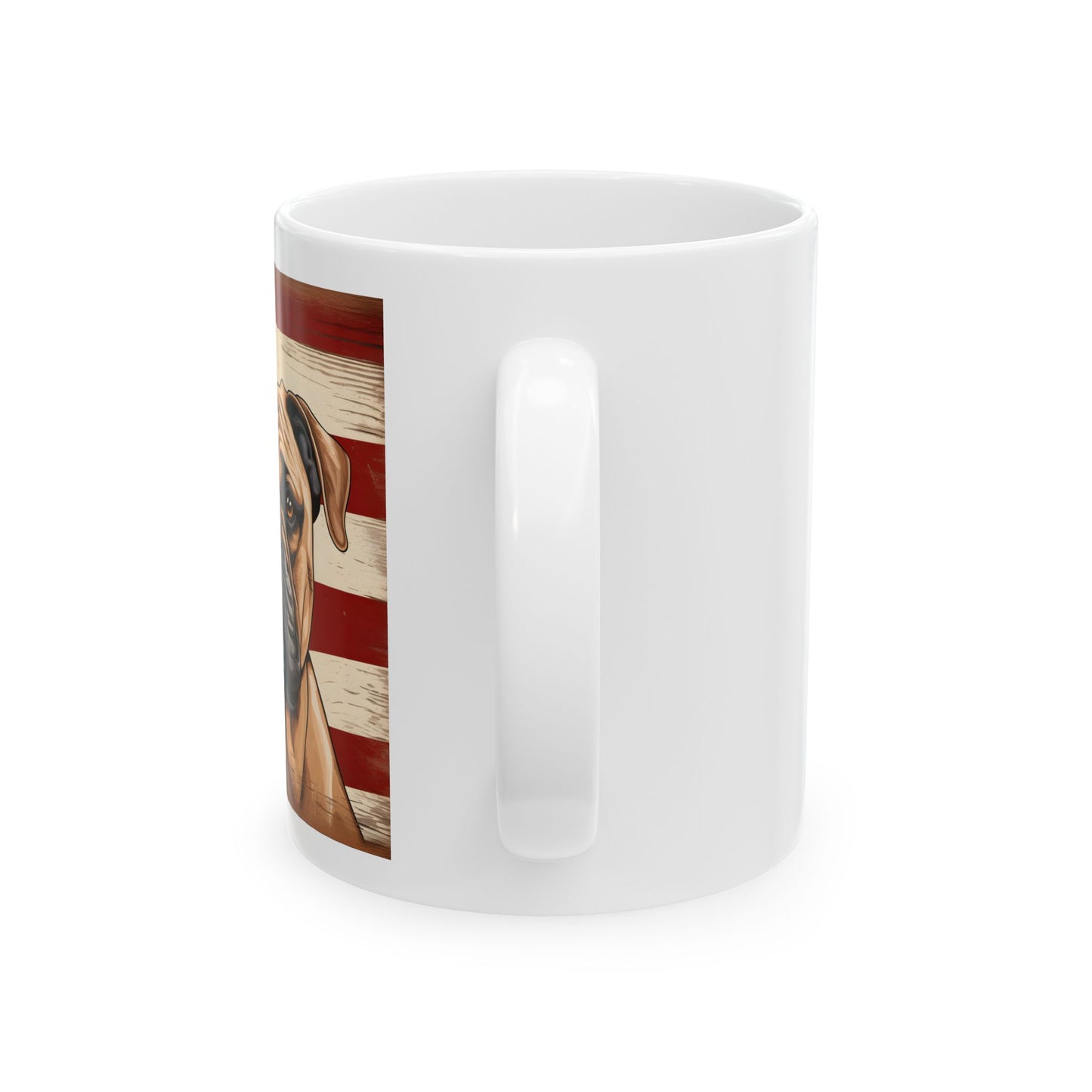 Patriotic Bulldog Ceramic Mug, (11oz)