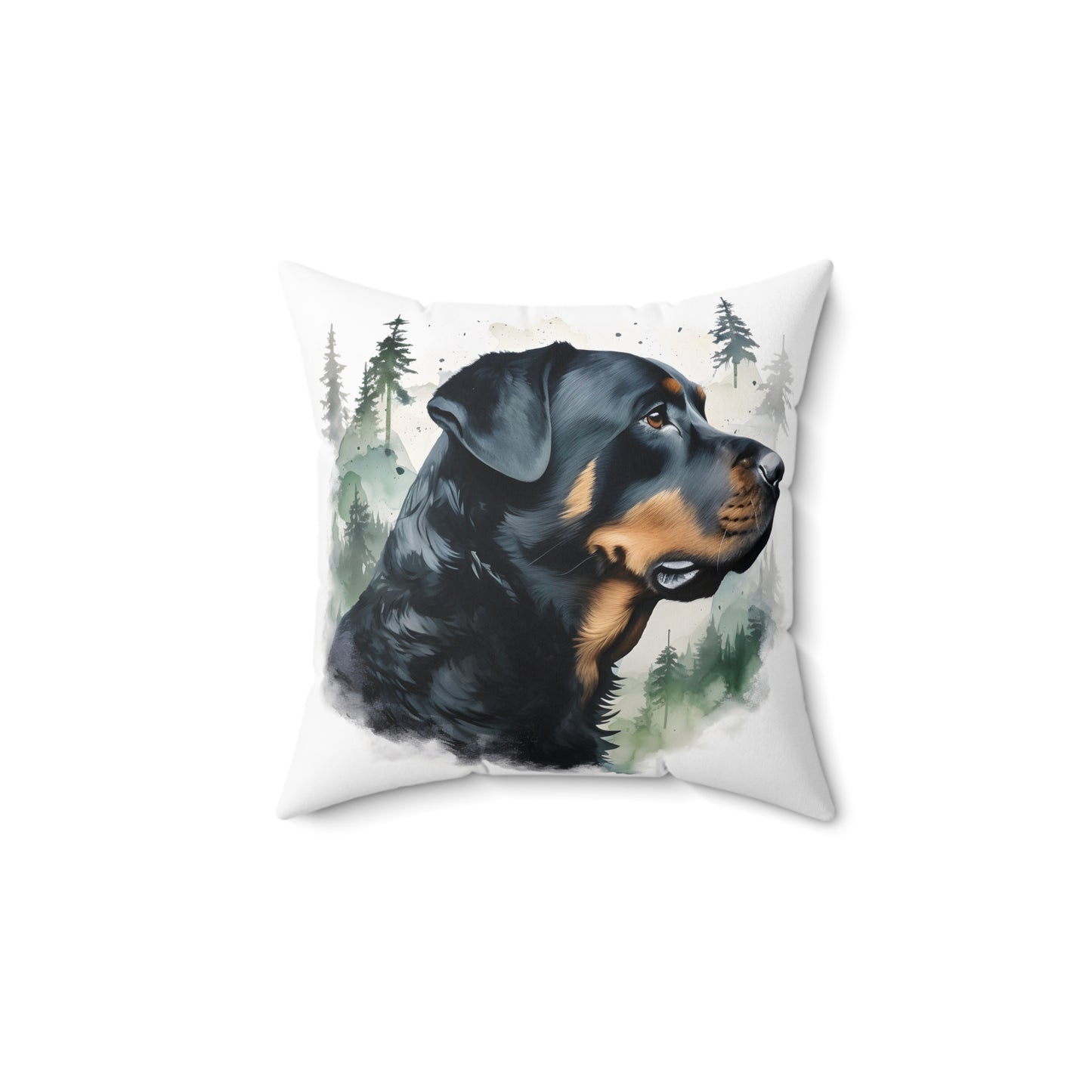 Watercolor Rottweiler Accent Pillow