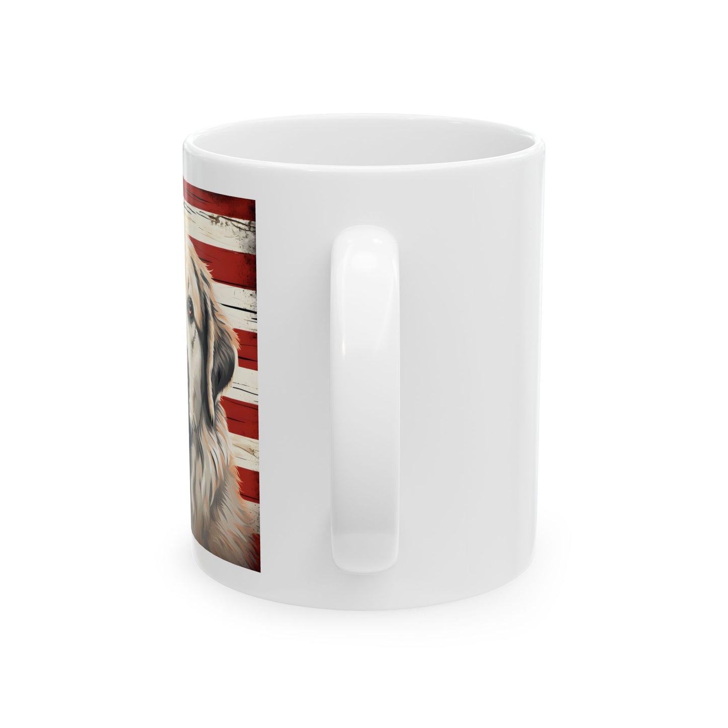 Patriotic Great Pyrenees Ceramic Mug, (11oz)