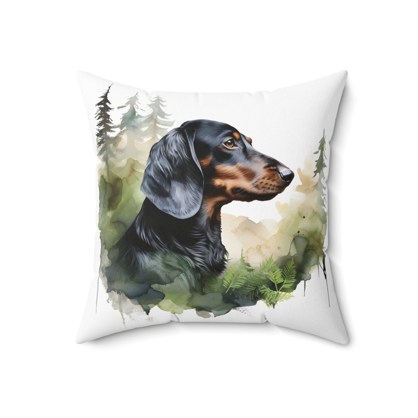 Watercolor Dachshund Accent Pillow