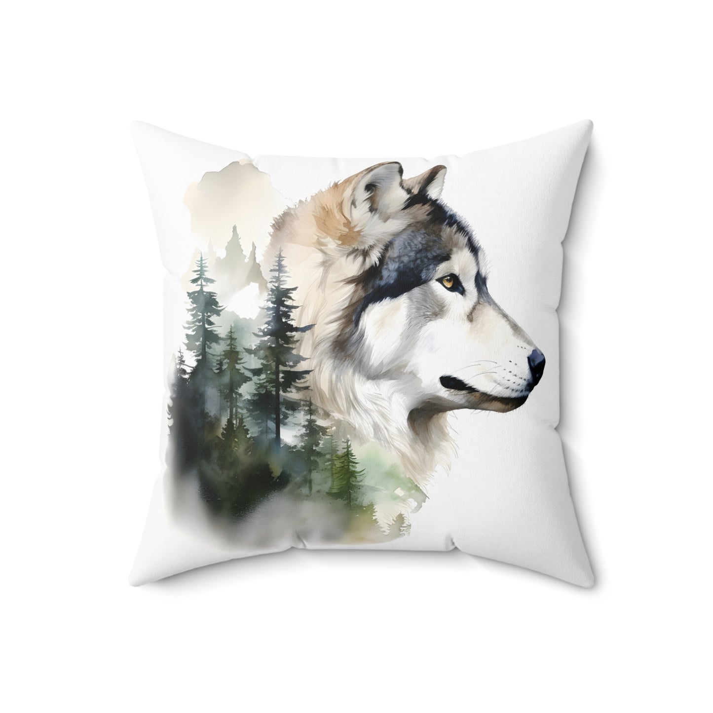 Watercolor Siberian Husky Accent Pillow