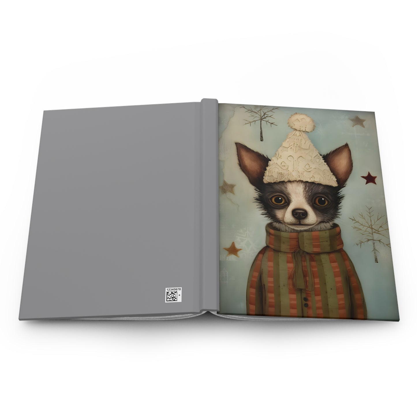 Quirky Christmas Dog - Hardcover Journal Notebook