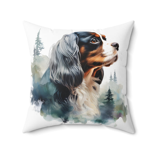 Watercolor Cavalier King Charles Spaniel Accent Pillow