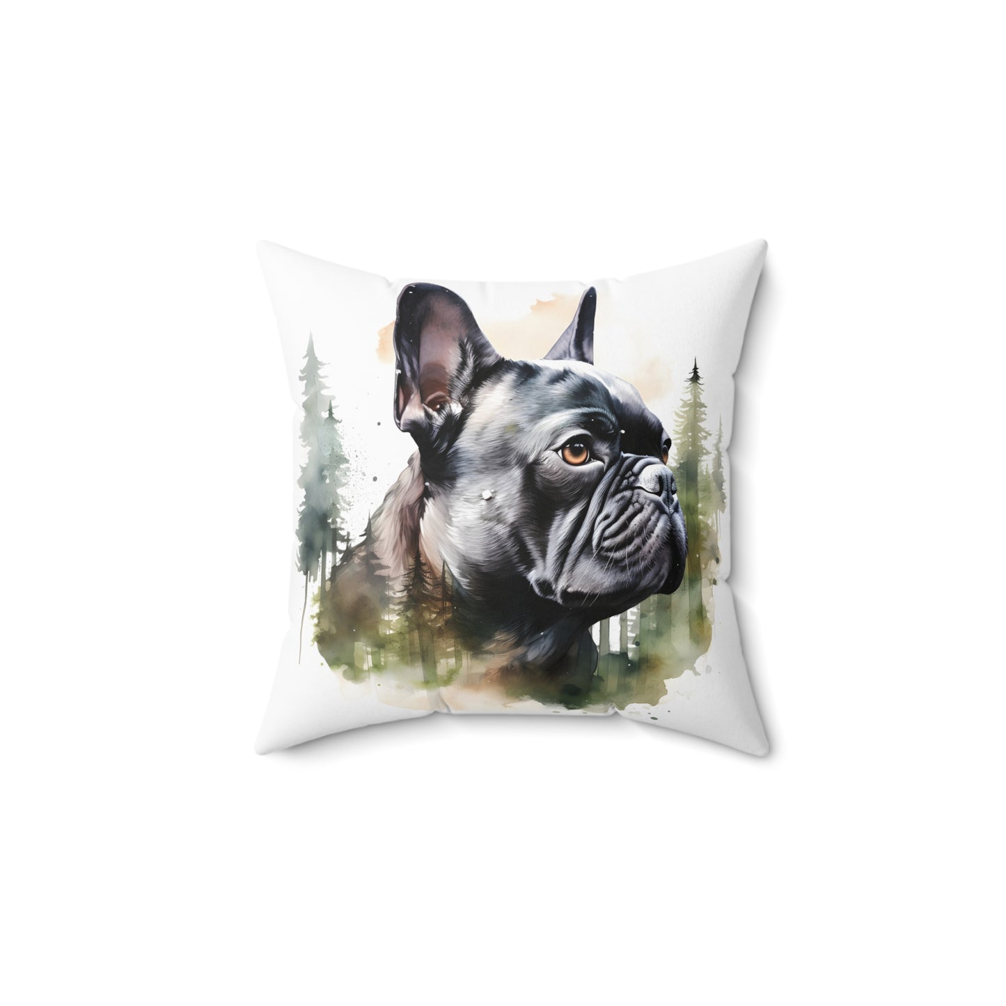 Watercolor French Bulldog Accent Pillow