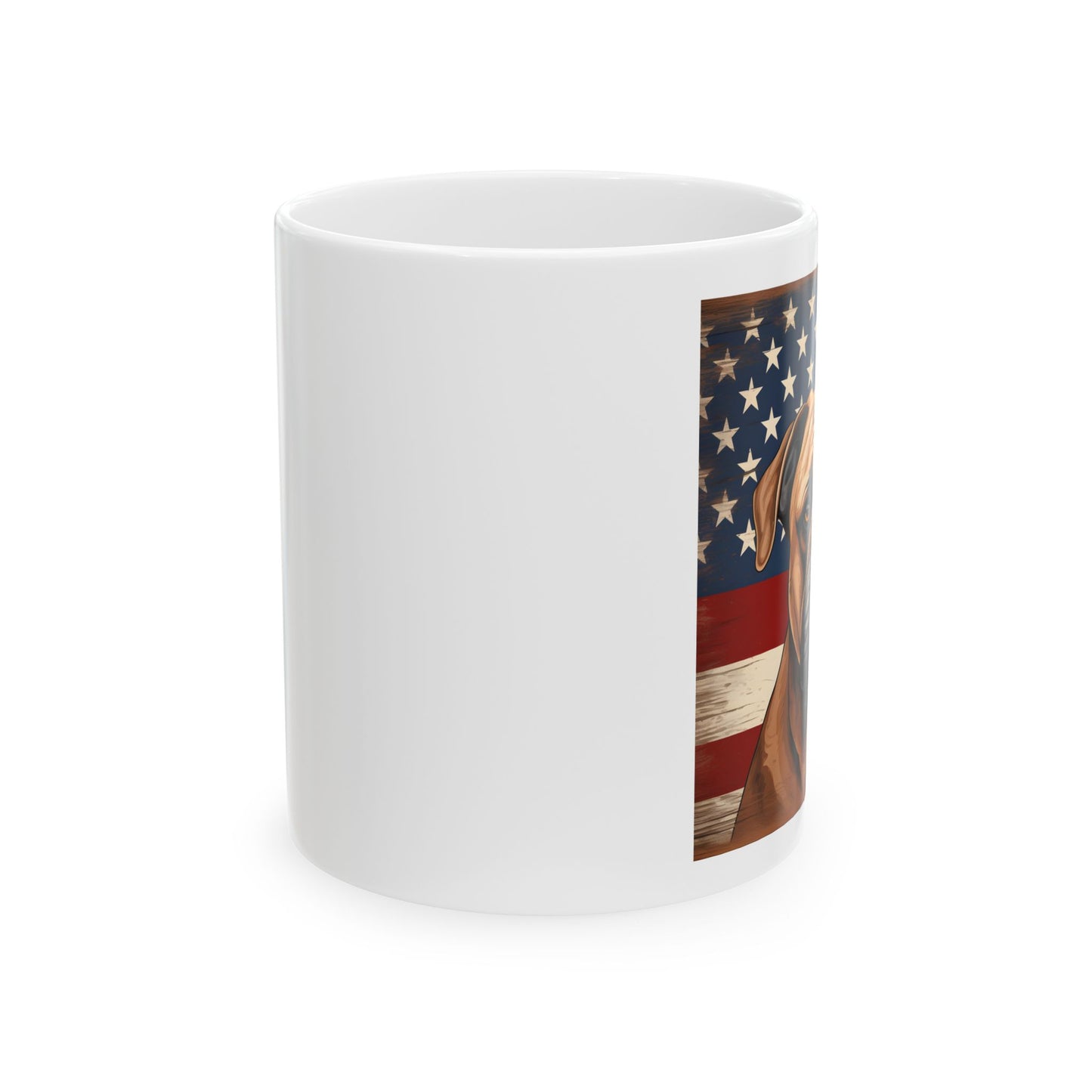 Patriotic Bulldog Ceramic Mug, (11oz)