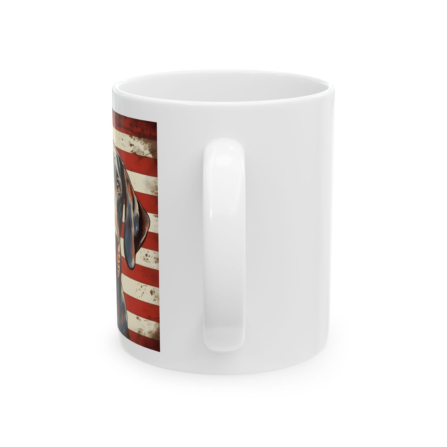 Patriotic German Shorthaired Pointer Ceramic Mug, (11oz)