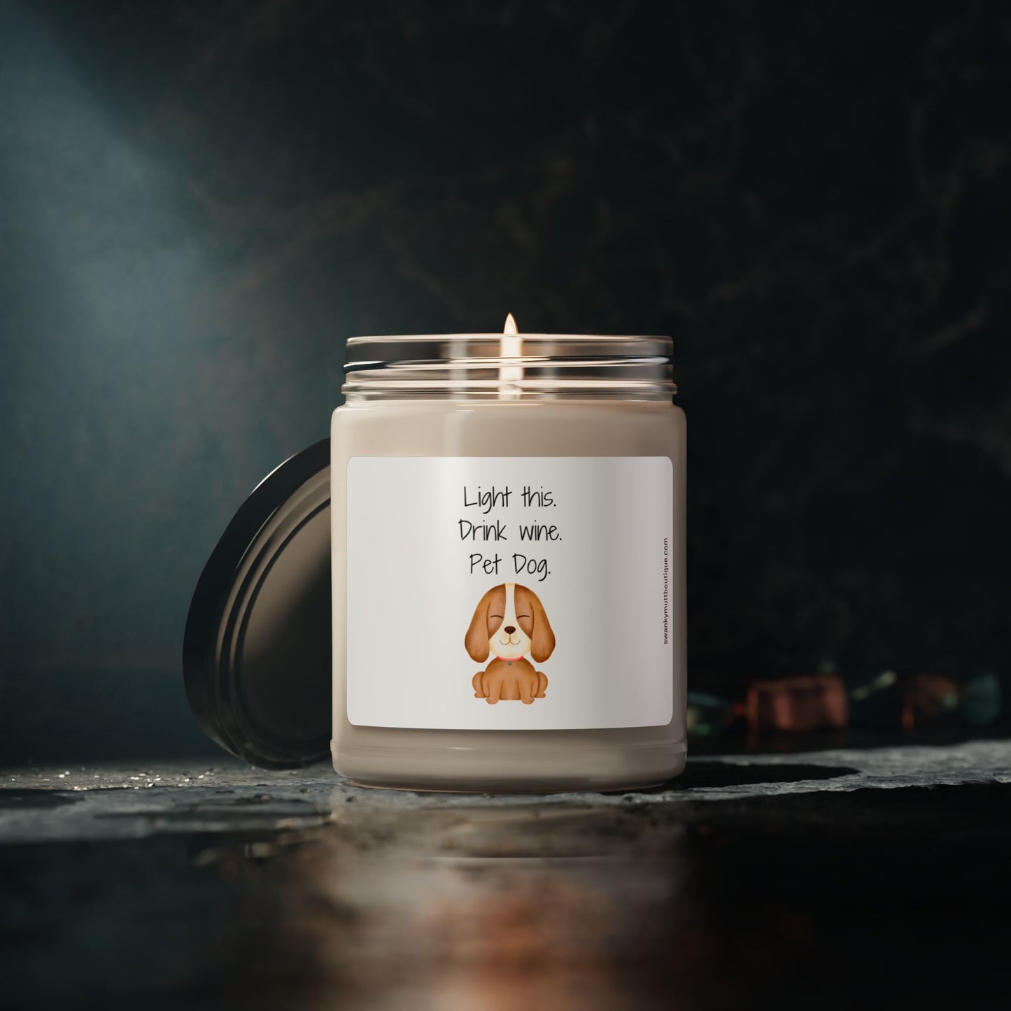 Scented Soy Candle, 9 oz. "Light this. Drink wine. Pet dog."