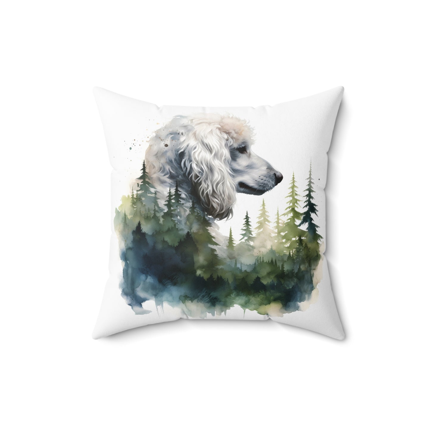 Watercolor Poodle Accent Pillow