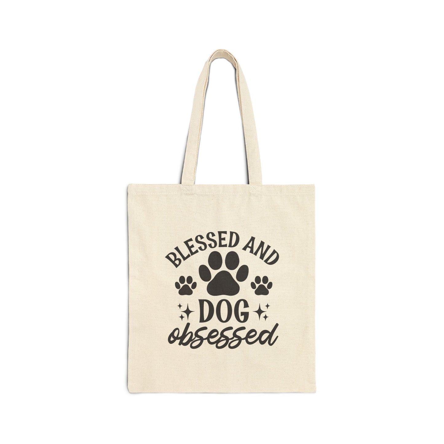 'Blessed And Dog Obsessed' Cotton Canvas Tote Bag